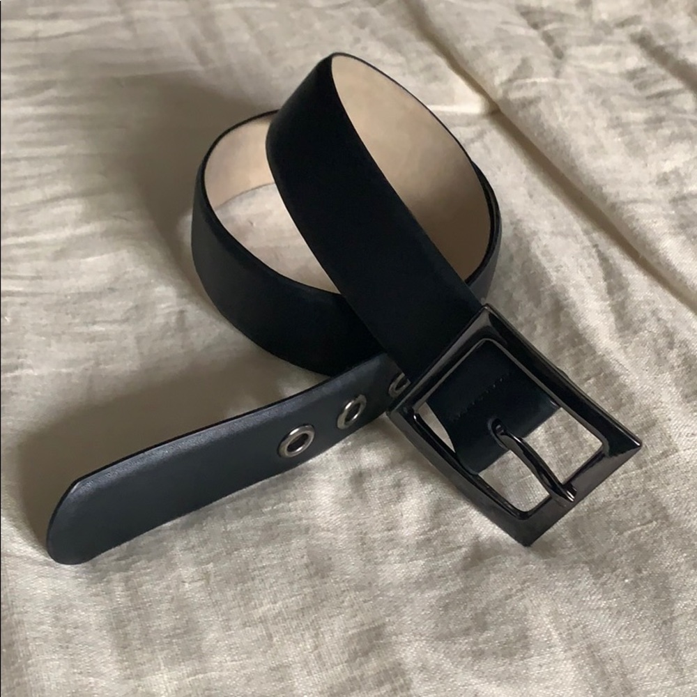 Black leather belt